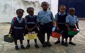 Children in Christ Orphanage Home Ondo getting ready for School. 